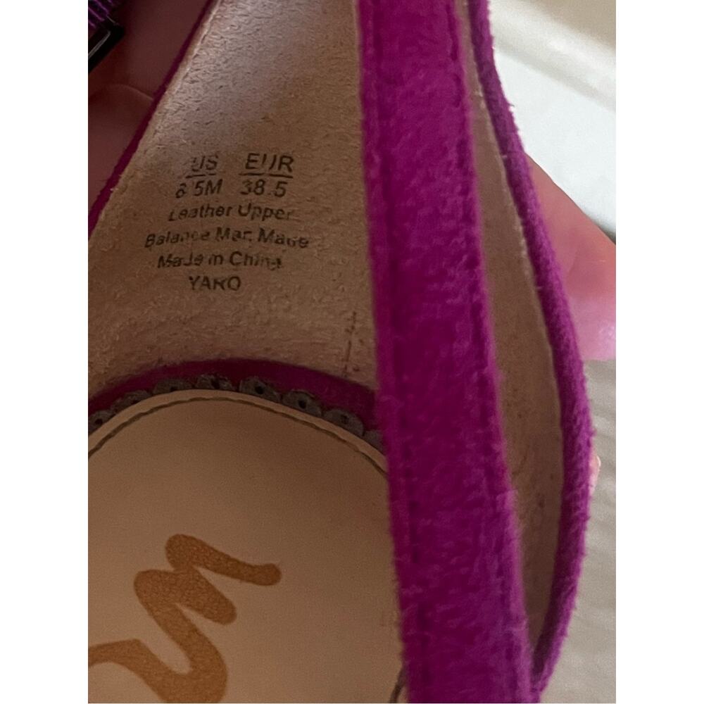 Sam Edelman Yaro Block Heels Suede Fuchsia Size 8.5 - Picture 7 of 8